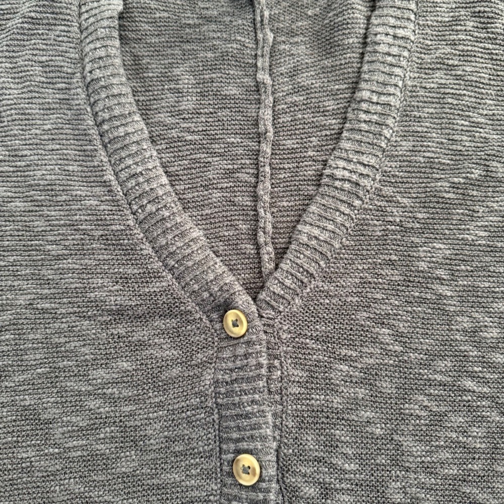 NWT J. Jill Womens Black Pearl Marled Grey Button Front Poncho Ruana Cardigan - Picture 6 of 8